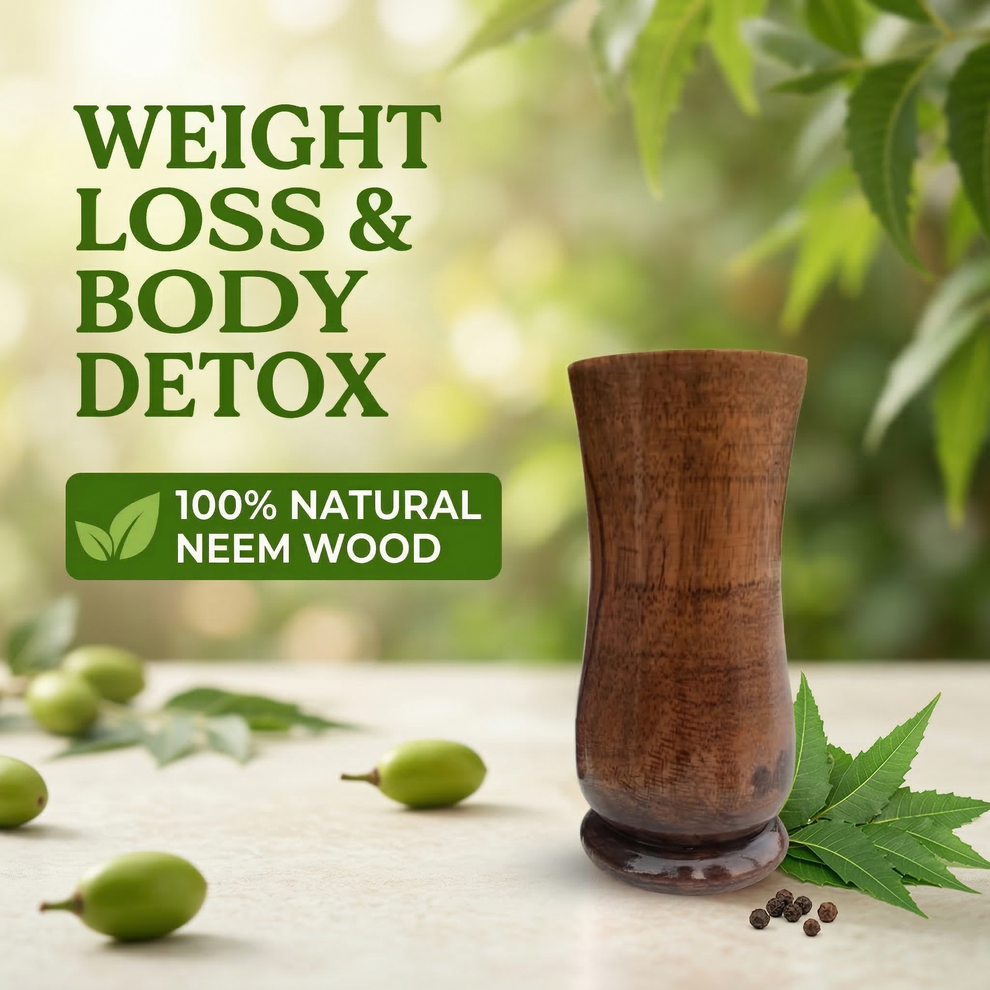 Neem Wooden Glass - Natural Weight Loss & Body Detox