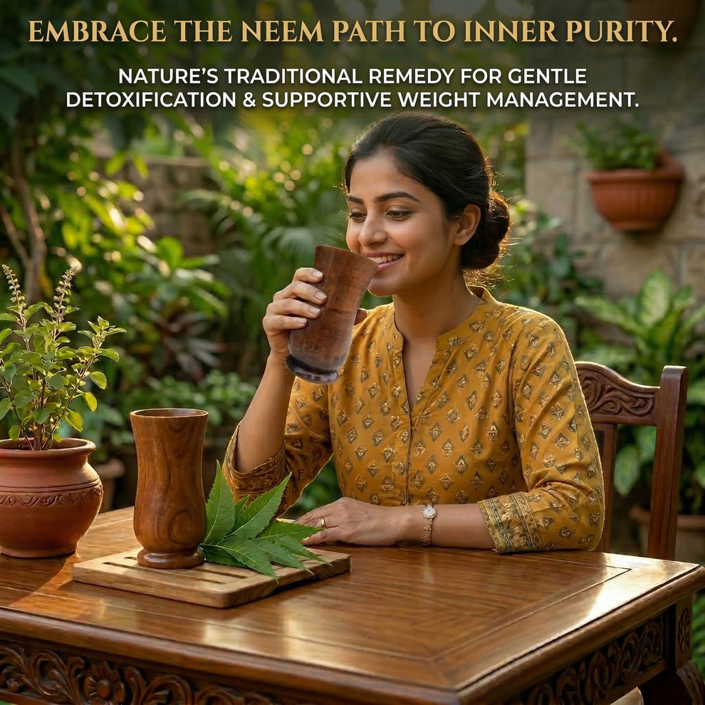 Neem Wooden Glass - Natural Weight Loss & Body Detox