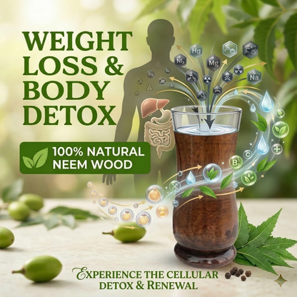 Neem Wooden Glass - Natural Weight Loss & Body Detox